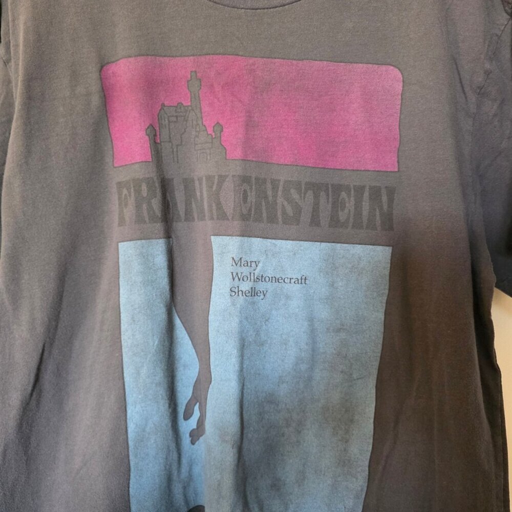 Frankenstein Mary Shelley Graphic Tee Gray Large - Picture 5 of 13